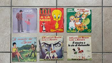 lotto vinili 45 giri anni 70 fumetti giochi