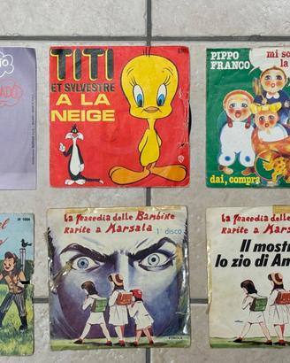lotto vinili 45 giri anni 70 fumetti giochi