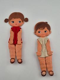 Coppia bambole metti in tasca Vintage