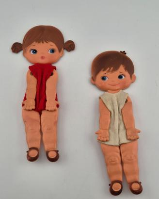 Coppia bambole metti in tasca Vintage