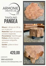 Tavolino con legno di cipresso stagionato