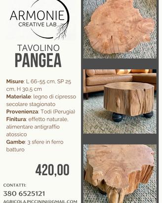 Tavolino con legno di cipresso stagionato