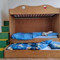 Letto a castello in legno massiccio