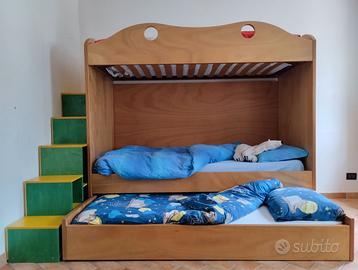 Letto a castello in legno massiccio