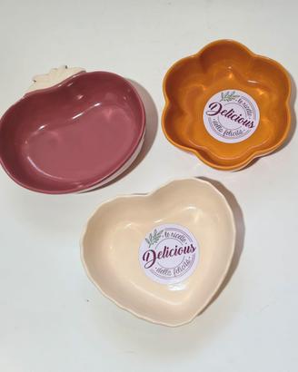 Set 3 Ciotole in Ceramica WALD Delicious - Cuore, 
