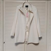 Cappottino elegante bianco collo alla coreana 