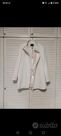 Cappottino elegante bianco collo alla coreana 