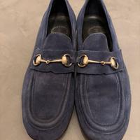 Mocassino in camoscio blu