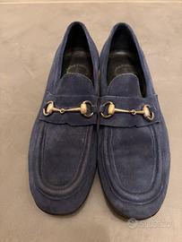 Mocassino in camoscio blu