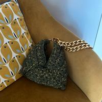 Borsa fatta a mano oro e verde