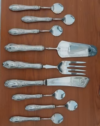 Set posate argento 800