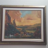 Quadro vintage greggio 1982 65x55