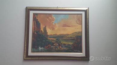 Quadro vintage greggio 1982 65x55