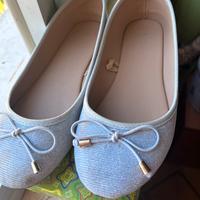 Ballerine color argento misura 37 messe una volta