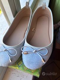 Ballerine color argento misura 37 messe una volta