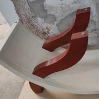 Base tavolino salotto in legno e pietra