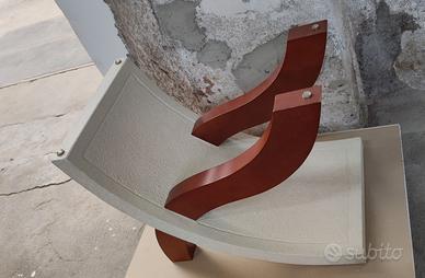 Base tavolino salotto in legno e pietra