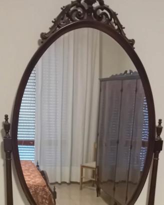 Specchio ovale in legno Novecento