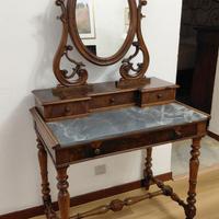 Toeletta Luigi Filippo in noce con piano in marmo