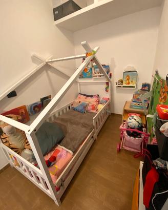 letto singolo casetta montessori +materasso 