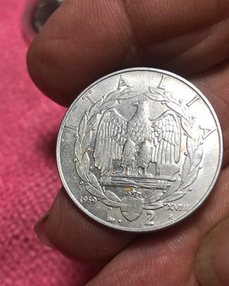 Moneta da 2 lire 1939 XIII + 🎁