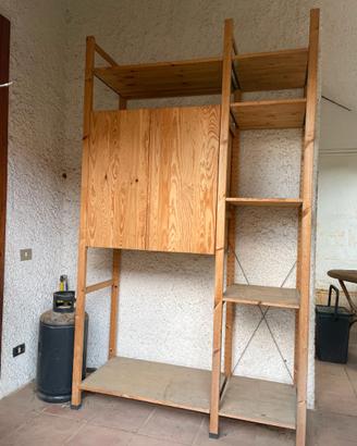 Scaffale in legno massello mobile personalizzabile