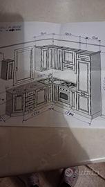 cucina angolare in cigliegio massello 