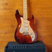Chitarra elettrica Zanki, ampli Fender Mustang 