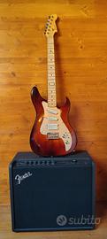 Chitarra elettrica Zanki, ampli Fender Mustang 