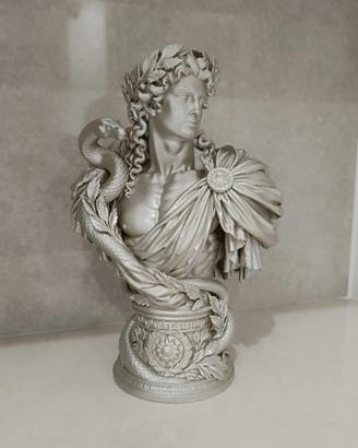 Scultura Neoclassica con Serpente e Alloro