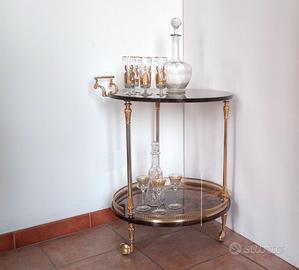 carrello bar vintage Aldo Tura, ottone nichelato