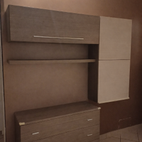 Parete soggiorno moderna con cassettiera