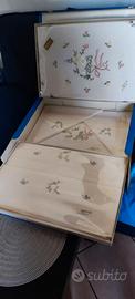 Corredo letto +copriletto ricamo Arte Fiorentina