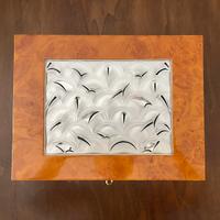 VINTAGE LALIQUE CRYSTAL MADRONA CIGAR HUMIDOR BOX