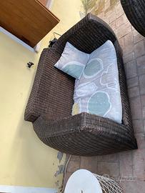 Salottino da giardino in rattan