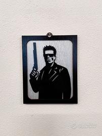 Quadretto 3D artigianale in legno Terminator