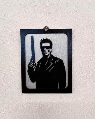 Quadretto 3D artigianale in legno Terminator