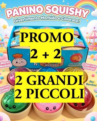 Squishy gnocco raviolo 4 pezzi glitter e non.