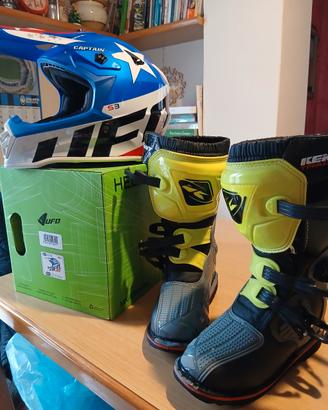 Stivali + Casco motocross