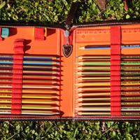 VINTAGE 1970 ASTUCCIO pelle Giotto Regal Pastelli