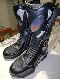 stivali moto in pelle per donna