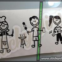 Adesivi Famiglia Stickers Family per Auto e Camper