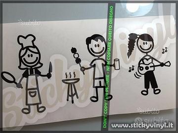 Adesivi Famiglia Stickers Family per Auto e Camper