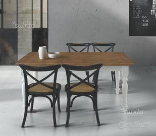 Tavolo allungabile in rovere massello bicolore Cod