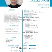 Barista/cameriere apprendista 0 esperienza