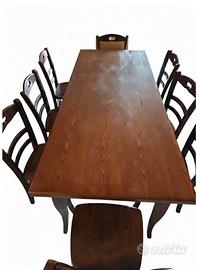 Tavolo completo di 8 sedie 