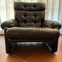 Poltrone B&B Coronado in ecopelle marrone