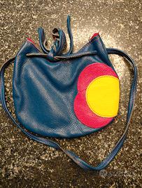 borsa in pelle blu per bambina