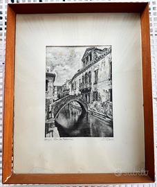  Serigrafia Venezia "Rio San Francesco" O. D'Amico