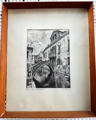  Serigrafia Venezia "Rio San Francesco" O. D'Amico